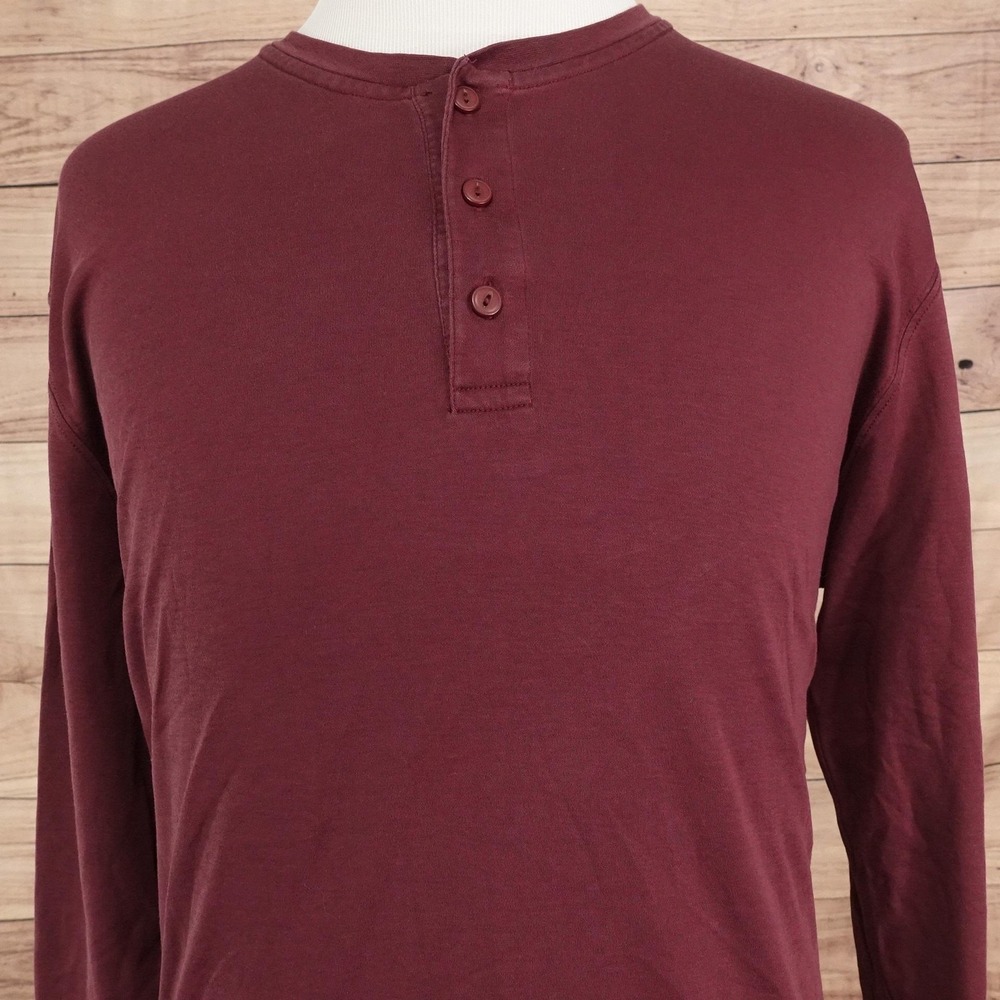 L.L. Bean Shirt Mens XLT Red Long Sleeve Henley Tagless Jersey Tee T-Shirt
